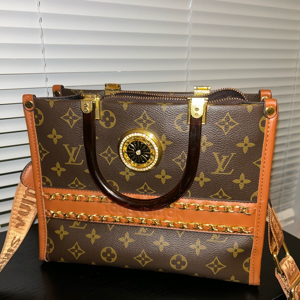 Brown and Gold Designer Tote Bag